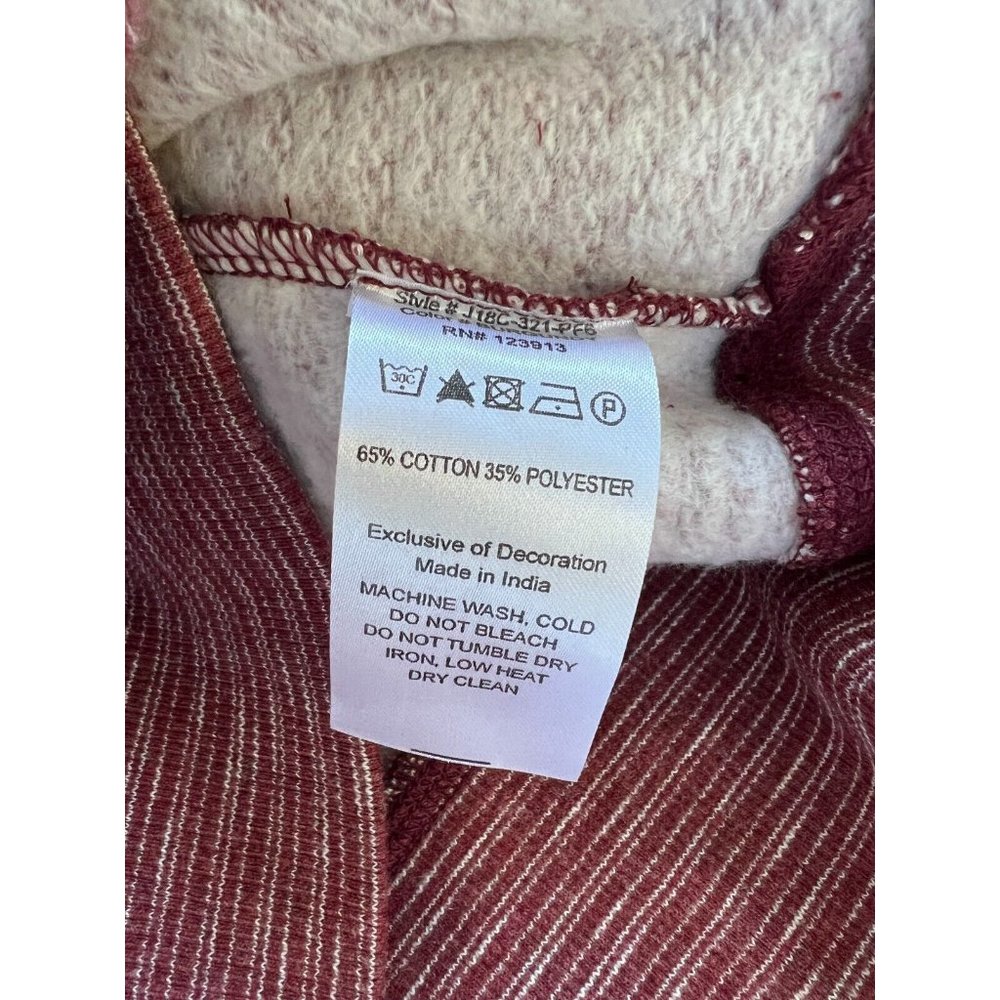 Jachs New York Sweatshirt Burgundy striped white cotton blend‎  Men size M - Picture 5 of 7
